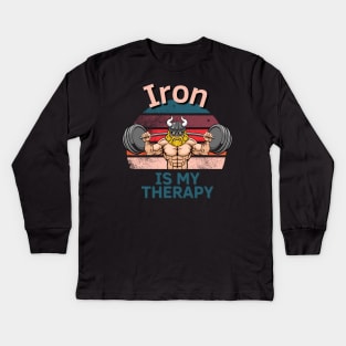 Iron Is My Therapy Kids Long Sleeve T-Shirt